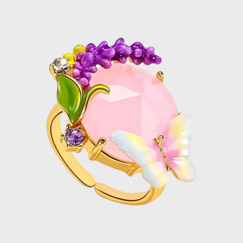 Lavender Gemstone Dream Butterfly Ring - Calm Ring