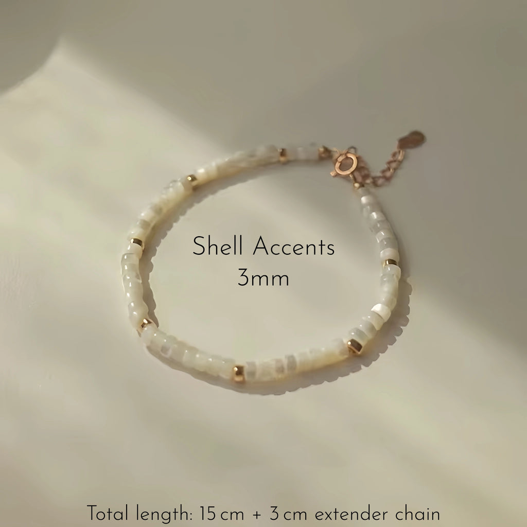 Turquoise, Pearl & Shell Stackable Bracelet - Embrace Natural Serenity