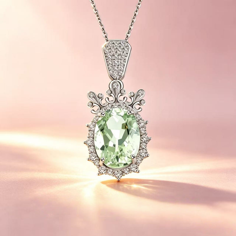 Vintage Crown Natural Crystal Necklace