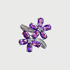 Bague Fleurs d'Améthyste Naturelle - Protection Discrète, Douce Sagesse