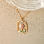 Rose Pink Necklace/Bracelet/Ring/Earrings Set - Sincere Romantic Love