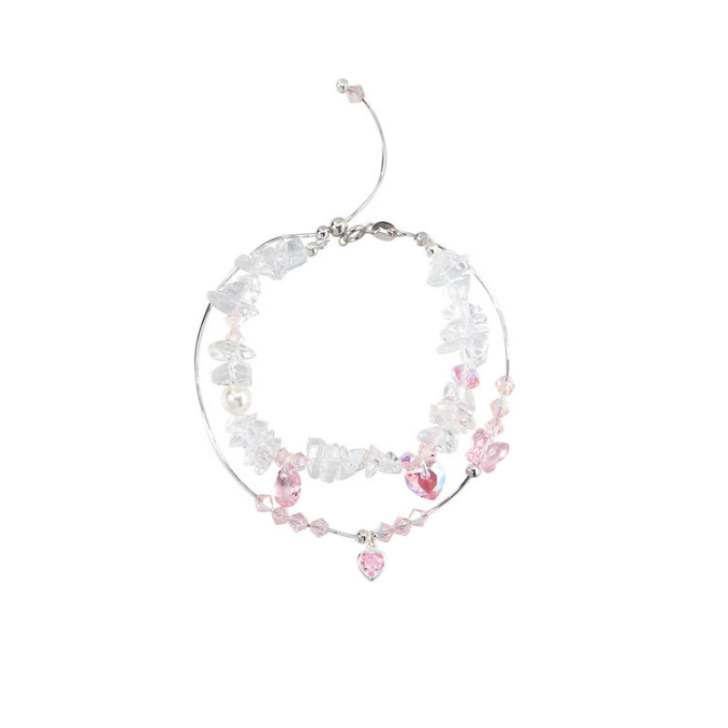 Collier en quartz clair, ras-du-cou superposé, favorisant la chance