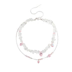 Collier en quartz clair, ras-du-cou superposé, favorisant la chance