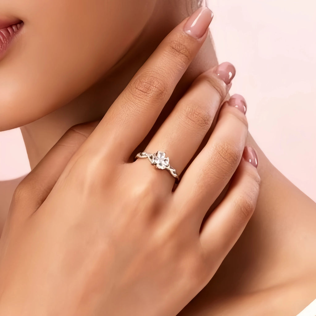 Bague trèfle à quatre feuilles porte-bonheur - une feuille pour l'espoir, une pour la chance