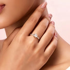Bague trèfle à quatre feuilles porte-bonheur - une feuille pour l'espoir, une pour la chance