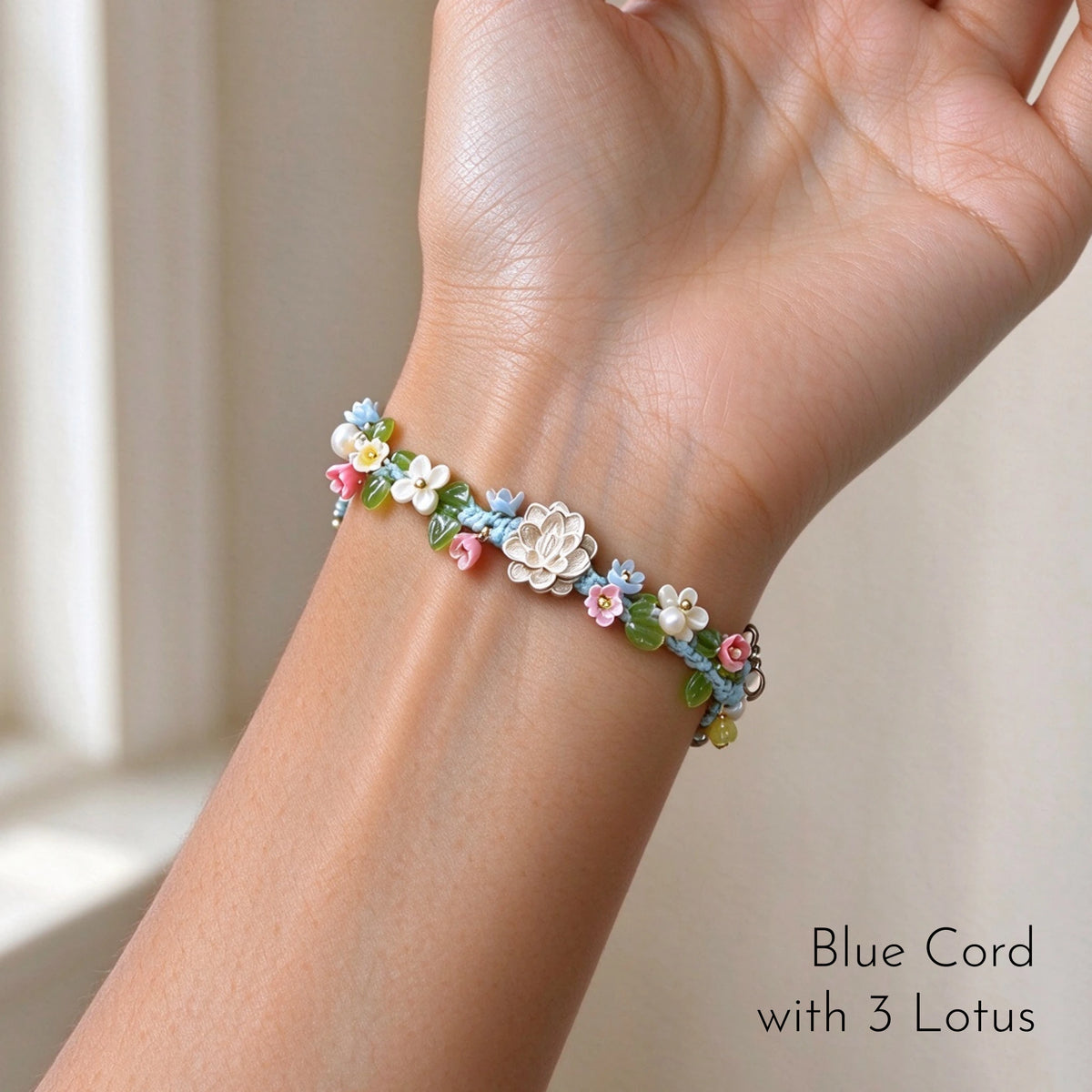 Handmade Lotus Flower S925 Bracelet - Wash Away All Worries