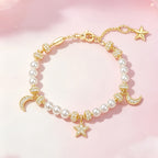 Star & Moon Pearl Bracelet– Cosmic Guidance, Gentle Love, Lasting Peace