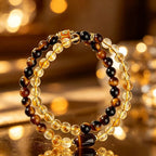 Bracelet Citrine Naturelle et Œil de Tigre – Double Succès et Richesse