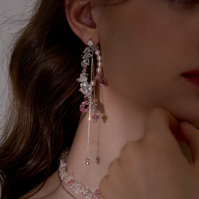 Collier en quartz clair, ras-du-cou superposé, favorisant la chance