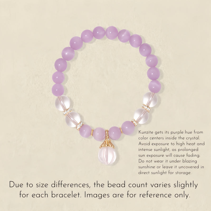 Perfume Bottle Rose Quartz/Kunzite Bracelet – Attract Love, Relieve Anxiety