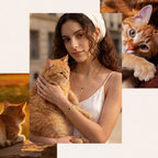 Collier en pierre naturelle Œil de tigre — Chat porte-bonheur pour votre bien-aimée