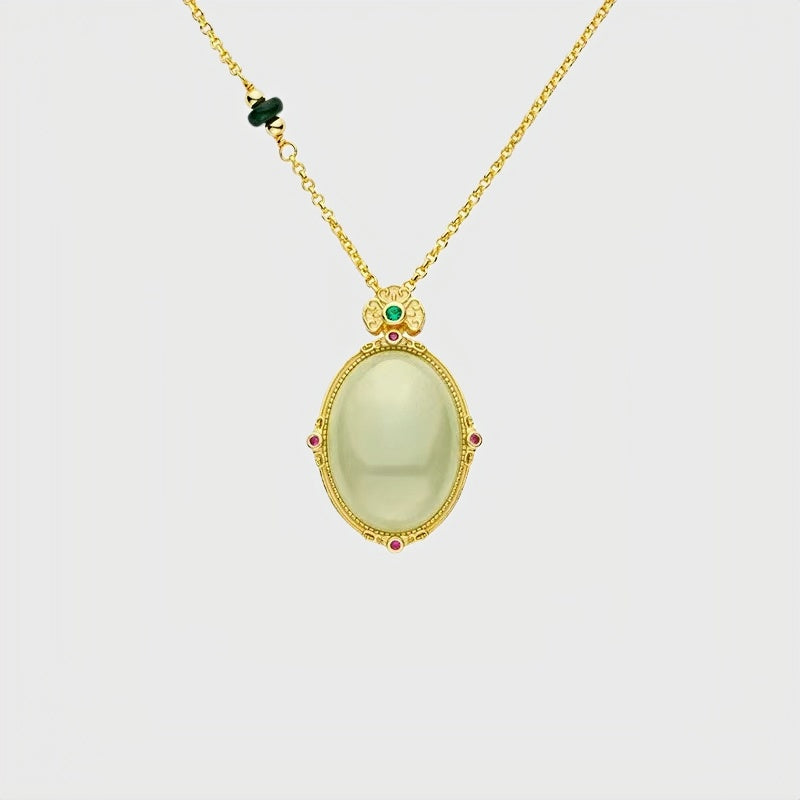 Plain Safety Hetian Jade Necklace