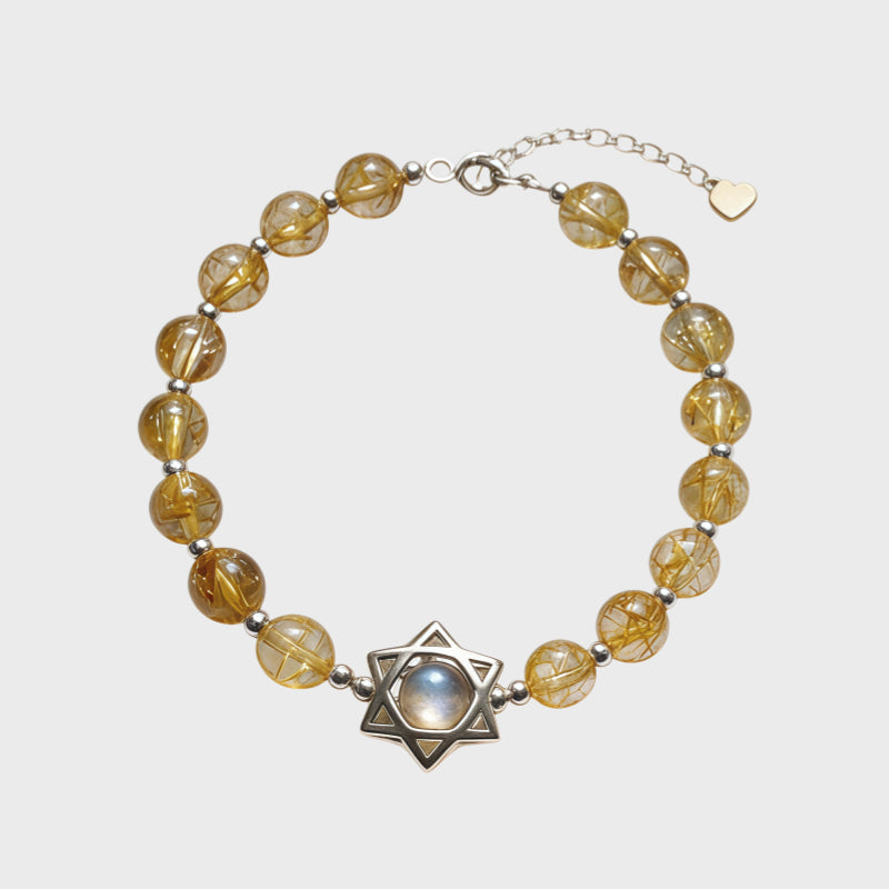 Star of David Rutilated Quartz Bracelet