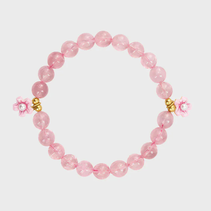 Peach Blossoms Natural Crystal Bracelet