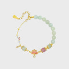 Bracelet en jade naturel de Hetian "Lueur intérieure" Lotus