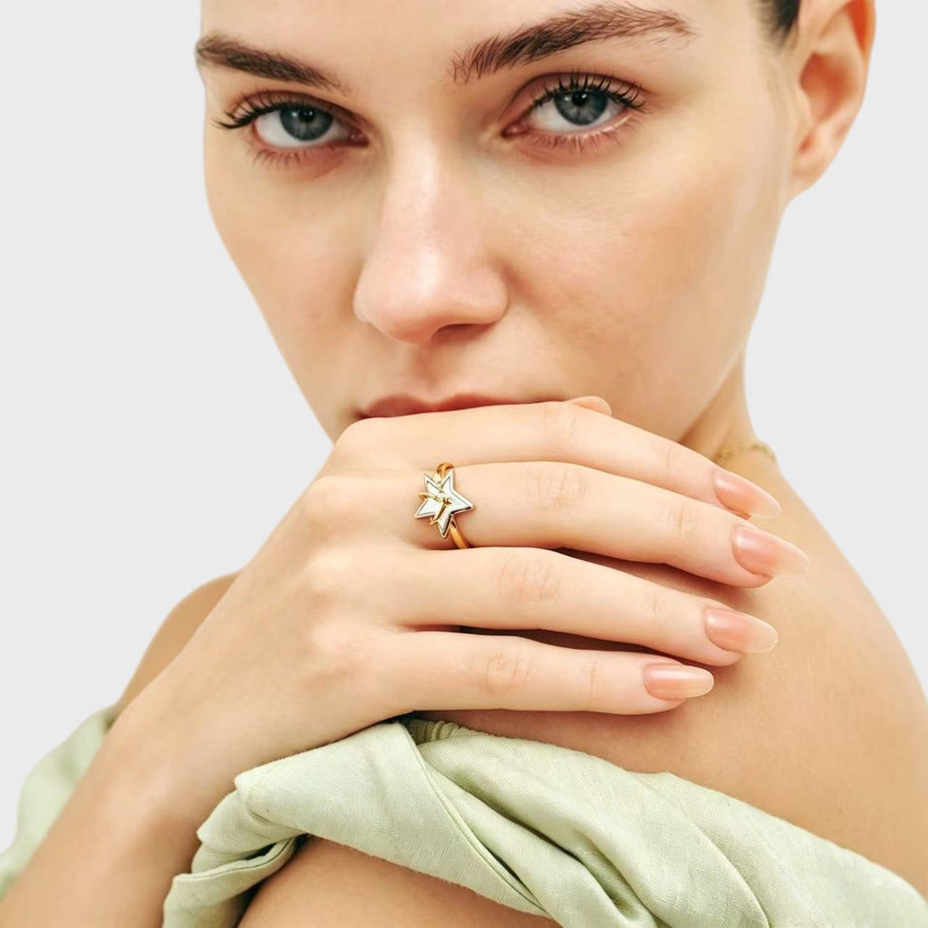 Polaris Mother-of-Pearl Open Ring - Guided by Light, Blessed by the Moon