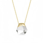 Irregular Faceted Clear Quartz Crystal Necklace - Positive Energy, Poise, and Steady Good Fortune