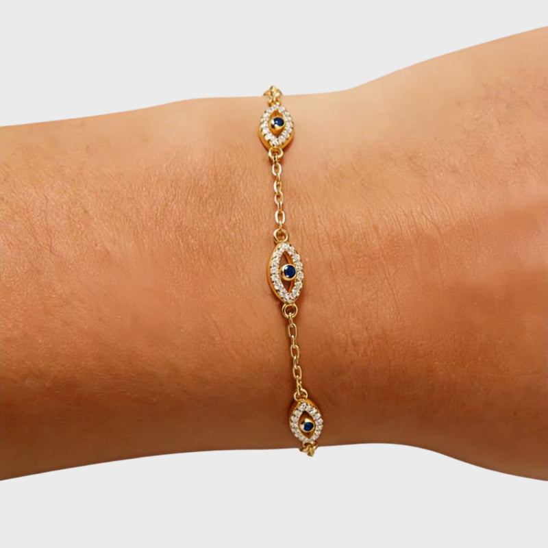 Dainty Gold Evil Eye Bracelet