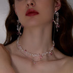 Collier en quartz clair, ras-du-cou superposé, favorisant la chance