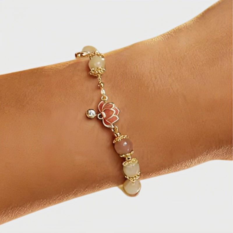 Lotus Inner Glow Natural Hetian Jade Bracelet