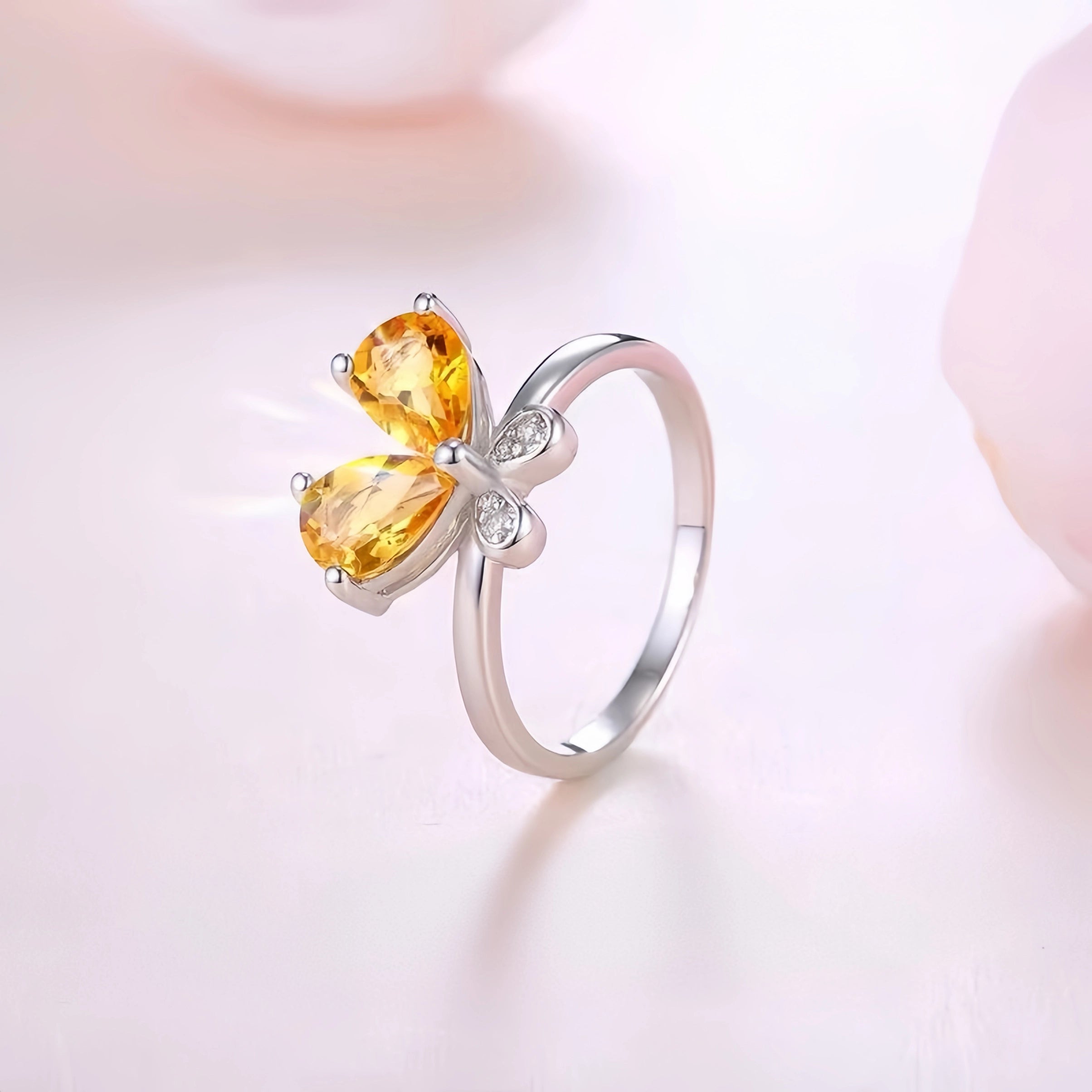 Natural Amethyst Butterfly Ring - Ground Your Energy, Open Your Luck
