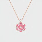 Collier Fleur de Cerisier Rose, Collier Polyvalent de Luxe Léger en Argent Pur