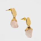Boucles d'oreilles pendantes en quartz clair naturel