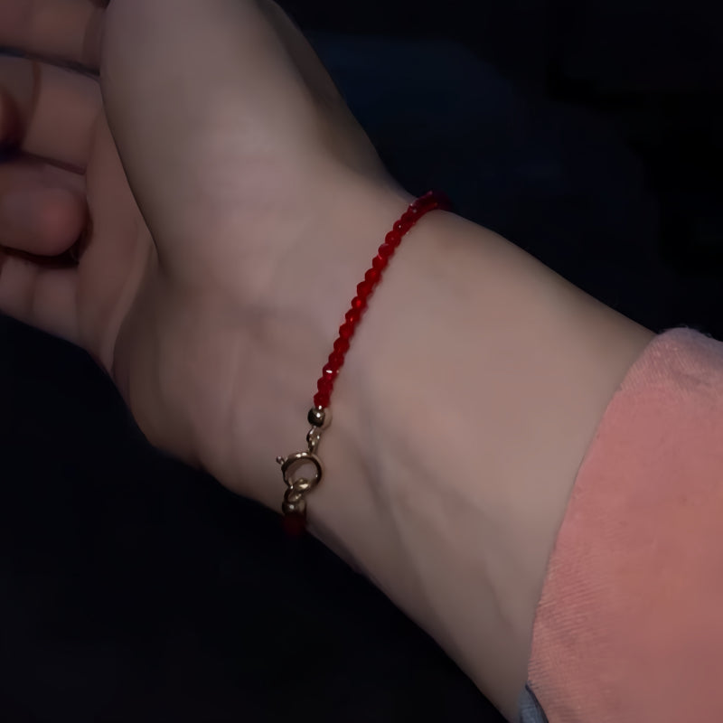 Fine Sparkle Red Spinel Bracelet, Good Luck & Wealth Crystal Bracelet for Women