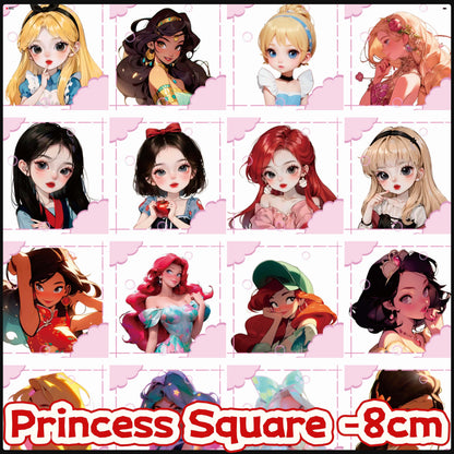 Princess Square 8cm Acrylic Charms for DIY match game-open in live