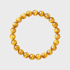 Bracelet brésilien authentique en œil de tigre doré naturel pour femme - Attire la richesse