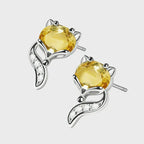 Boucles d'oreilles clous renard en citrine naturelle
