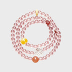 Bracelet triple tour en cristal de rose naturelle