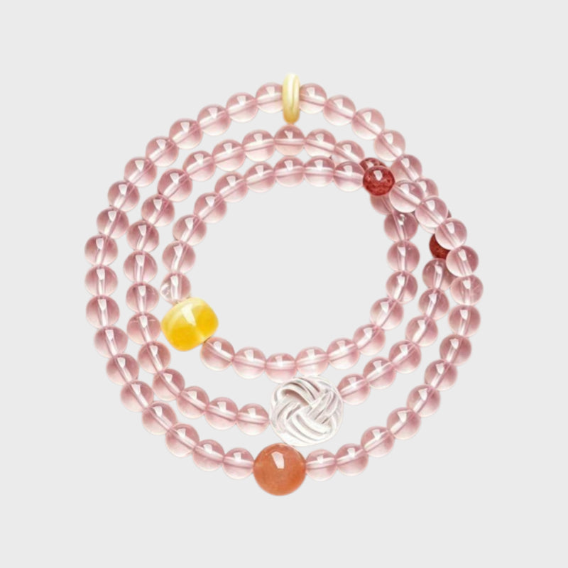 Mala Triple Wrap Natural Crystal Bracelet