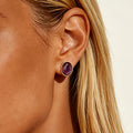 Natural Amethyst Protection Earrings - Guards Restful Sleep