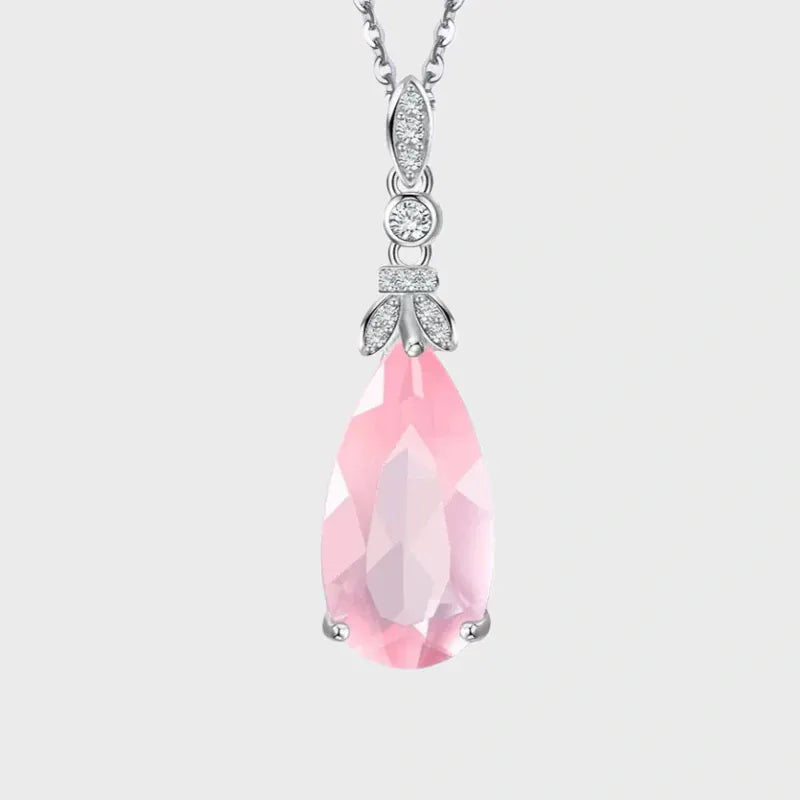 Dewdrop Natural  Rose Quartz Necklace
