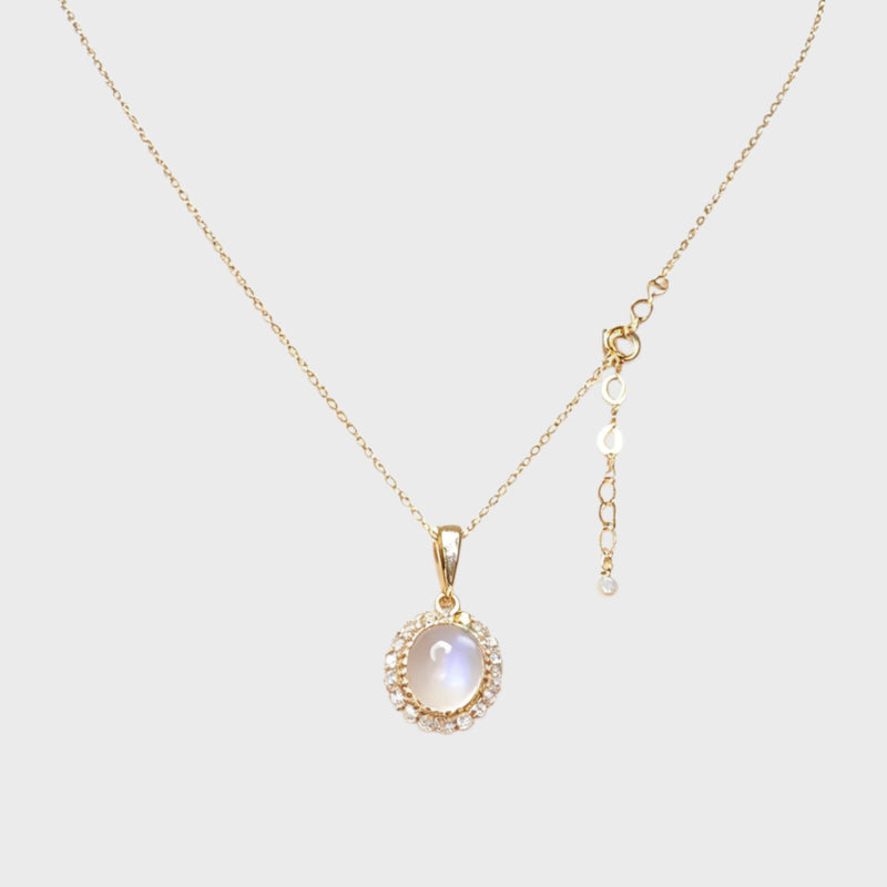 Sweet Falling Dream Galaxy Moonstone Necklace – Gentle Intuition, Feminine Protection
