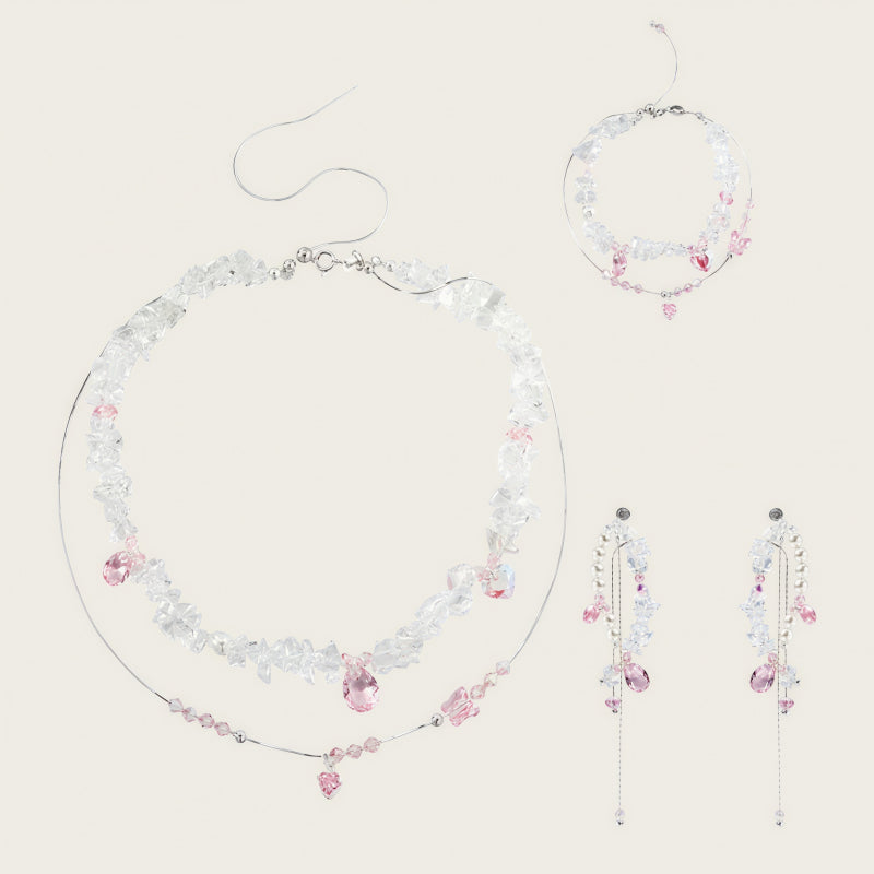 Collier en quartz clair, ras-du-cou superposé, favorisant la chance