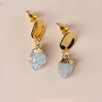 Boucles d'oreilles aigue-marine naturelle Clarté & Courage