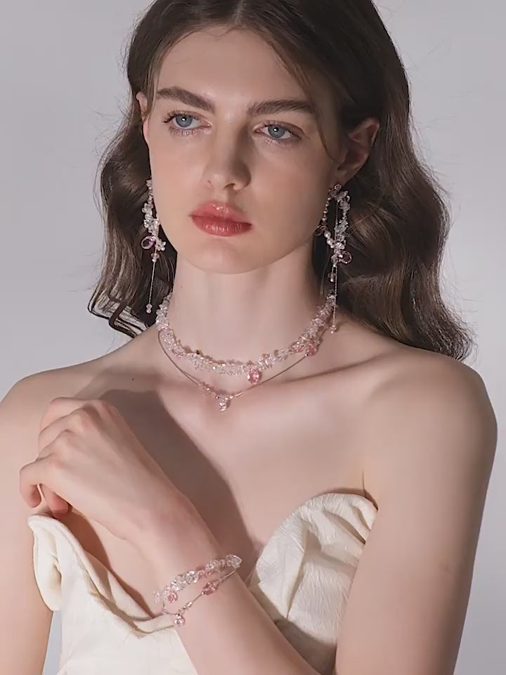 Collier en quartz clair, ras-du-cou superposé, favorisant la chance
