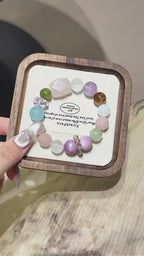 Pastel Rose Quartz Multi-Gem Freeform Bracelet-All-Round Protection