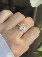 Bague tendance en cristal naturel transparent Starburst