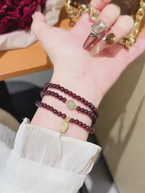 Natural Garnet Multi‑Layer Bracelet - Well‑being & Abundance