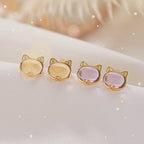 Boucles d'oreilles en citrine naturelle Joyful Purr