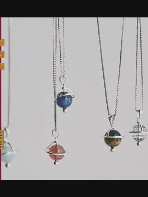 12 types de pendentifs « Planète » en cristal naturel – Intuition et protection
