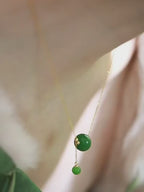 Green Jasper Bead Tassel Fine Necklace - Peace & Wholeness