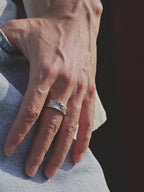Bague Œil Turc Large pour Homme en Argent – Bloque l'Énergie Négative