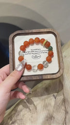 Red Agate, Green Jasper & Clear Quartz Bracelet - Clear Negative Energy