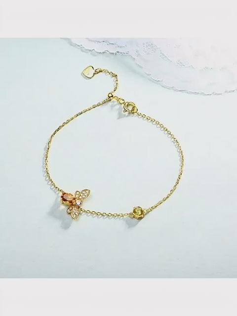 Collier Abeille Délicate en Citrine – Attraction de la Richesse & Douce Carrière