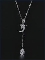 Collier/Boucles d'oreilles Bénédiction Étoile et Lune - Les Étoiles Guident Votre Chemin, la Goutte d'Eau Contient l'Énergie Spirituelle