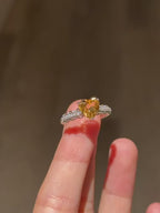 Bague naturelle en citrine pour attirer la richesse et l'amour